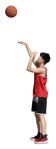 Sporty teenager throwing a basketball ball - People PNG - miniature