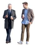 People png walking two businessmen walking with coffee - miniature