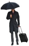 Businessman with a baggage standing cut out pictures (7780) - miniature