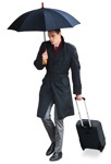 Businessman with a baggage walking cut out people (7521) - miniature