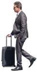 Businessman with a baggage walking person png (13743) - miniature