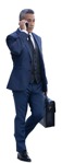 Middle aged hispanic businessman talking on the phone - person png - miniature