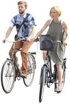 Couple cycling human png (3479) - miniature