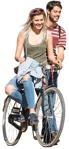 Couple cycling people png (3243) - miniature