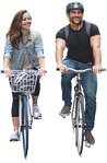 Couple cycling people png (4739) - miniature