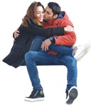Couple sitting png people (2294) - miniature