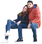 Couple sitting people png (2169) - miniature
