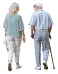 Elderly Caucasian couple walking and chatting - People PNG - miniature