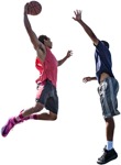 People playing basketball two African man jumping people png - miniature