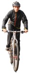 Man cycling entourage people (2008) - miniature