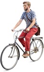 Man cycling people cutouts (2627) - miniature