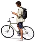 Man with a smartphone cycling png people (13498) - miniature