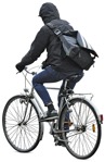 Teenager cycling cut out people (3609) - miniature