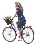 Woman cycling  (8073) - miniature