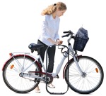 Woman cycling people png (8556) - miniature