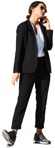 Woman with a smartphone standing people cutouts (5660) - miniature