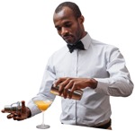 Bartender standing cut out pictures (4324) - miniature