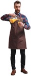 Bartender with an orange juice standing - people cutouts - miniature