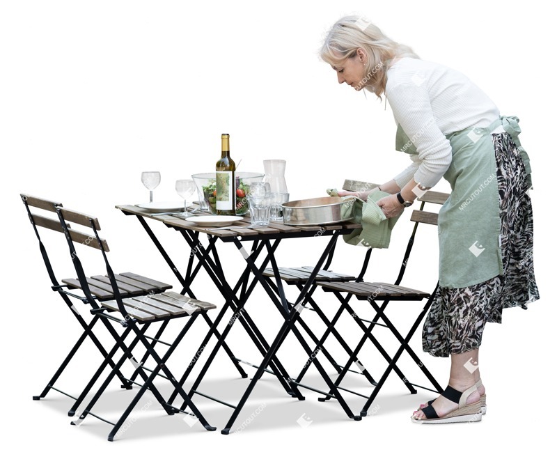 Bartender standing cut out people (19731)