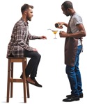 Cut out people - Bartender With Customers 0020 | MrCutout.com - miniature