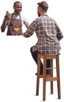 Bartender with customers people png (4422) - miniature