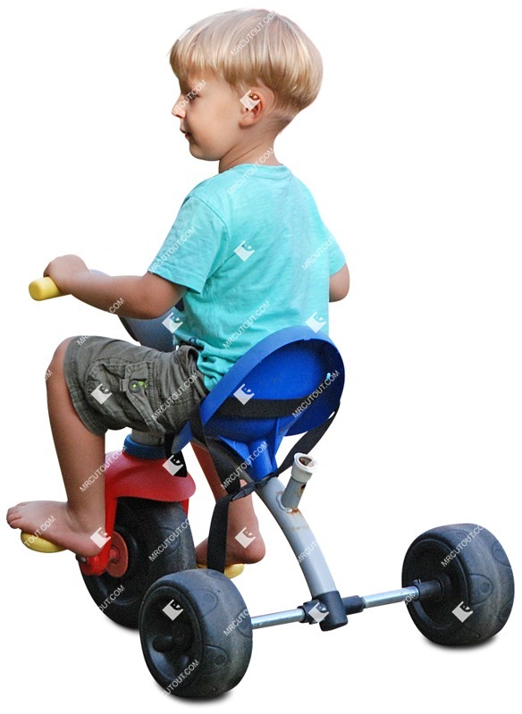 Boy cycling people cutouts (4632)