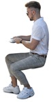 Boy drinking coffee human png (8142) - miniature
