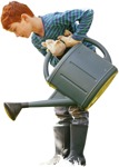 Cut out people - Boy Gardening 0001 | MrCutout.com - miniature