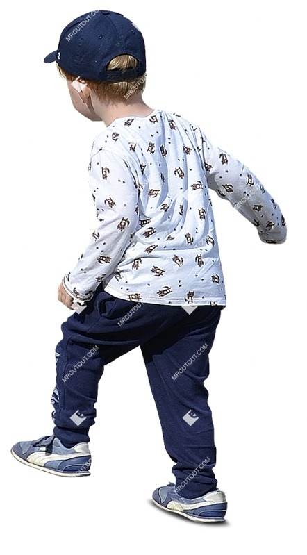 Boy playing cut out people (12590)