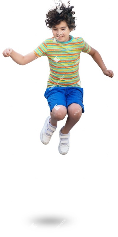 Boy playing cut out people (12886)