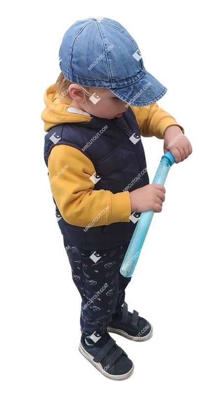 Boy playing cut out people (17561)