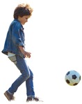 Boy playing soccer photoshop people (3596) - miniature