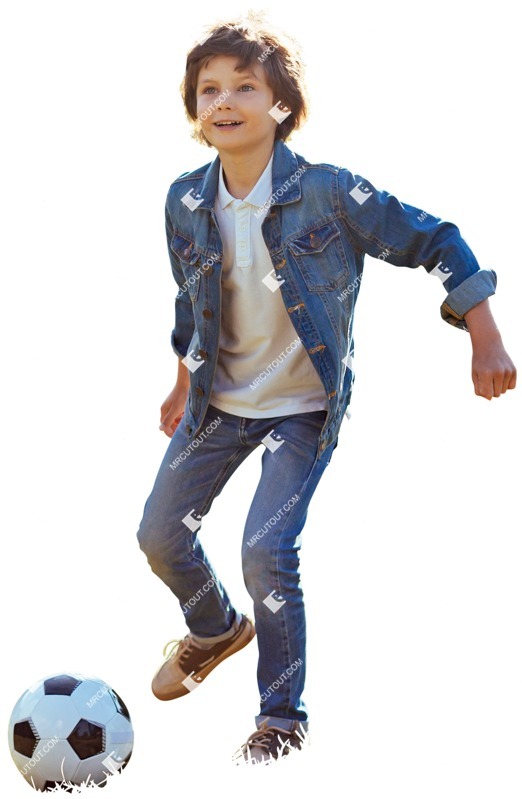 Boy playing soccer cut out pictures (4022)