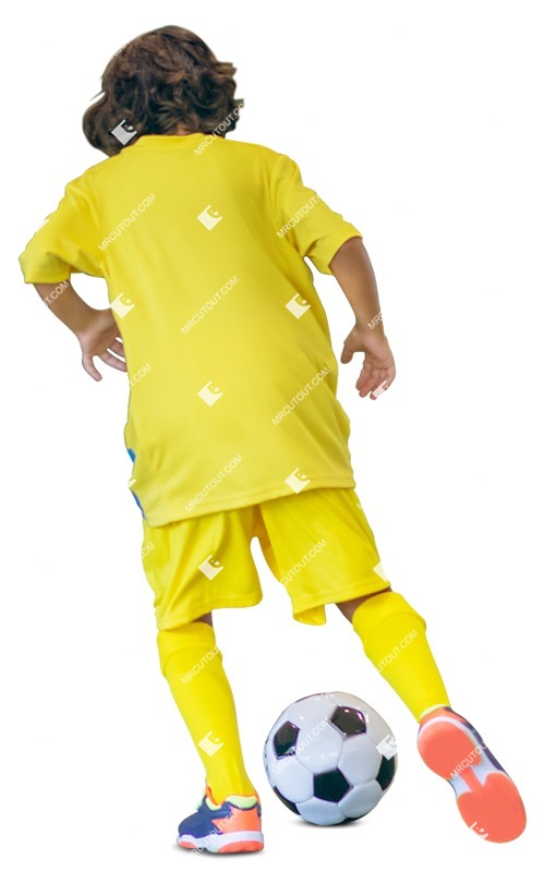 Boy playing soccer cut out people (10777)