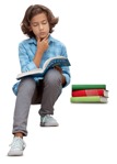 Boy reading a book  (10601) - miniature