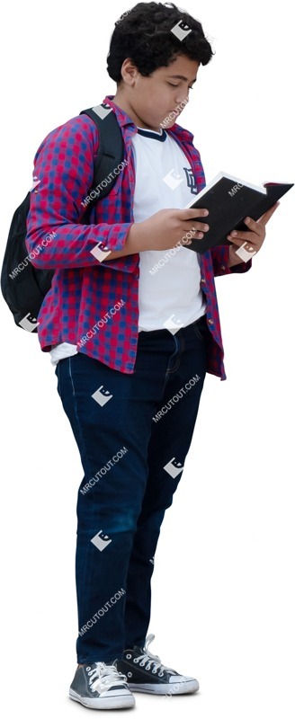Boy reading a book human png (18531)