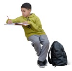 Boy reading a book  (19475) - miniature