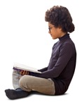 Boy reading a book learning png people (5746) - miniature