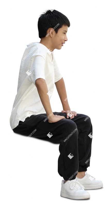 Boy sitting people png (19265)
