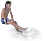 Boy swimming people png (8921) - miniature