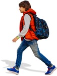 Boy walking entourage people (5861) - miniature