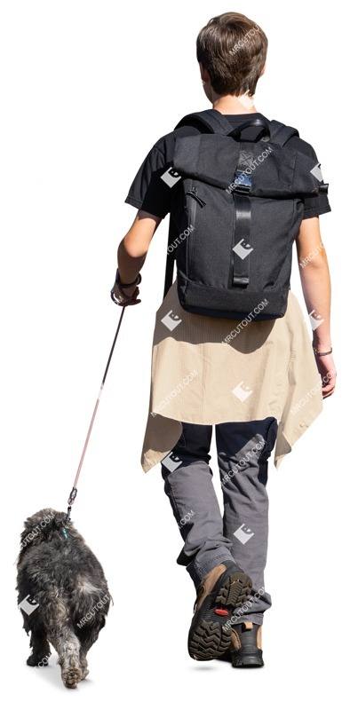 Boy walking the dog photoshop people (16819)