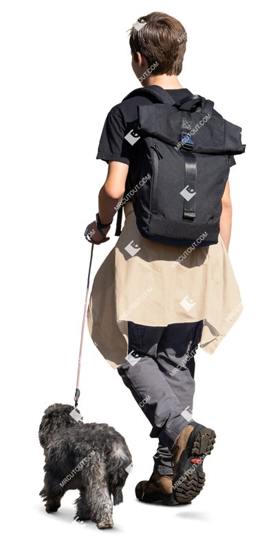 Boy walking the dog photoshop people (16818)