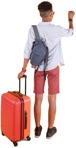 Cut out people - Boy With A Baggage Standing 0001 | MrCutout.com - miniature