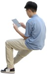 Boy with a computer people png (18224) - miniature