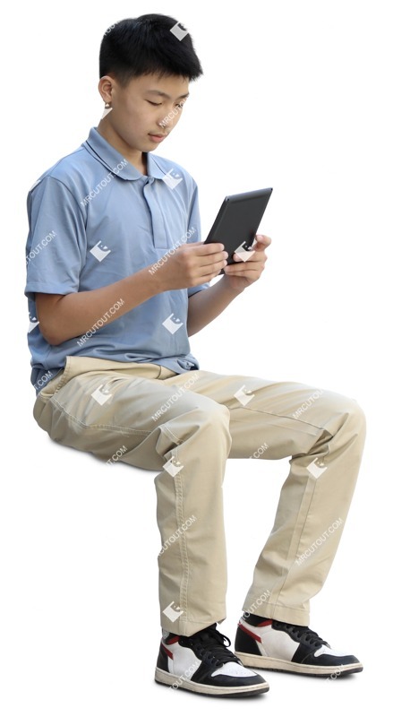Boy with a computer people png (18225)