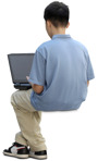 Boy with a computer learning person png (20253) - miniature