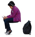 Boy with a smartphone  (19719) - miniature