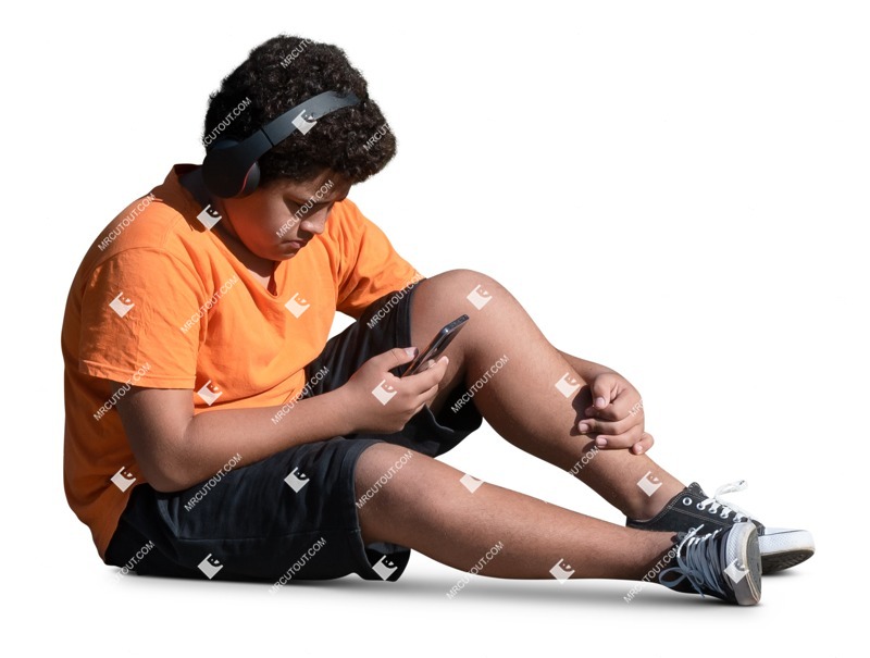 Boy with a smartphone person png (18840)