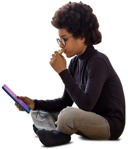 Boy with a smartphone learning png people (5747) - miniature